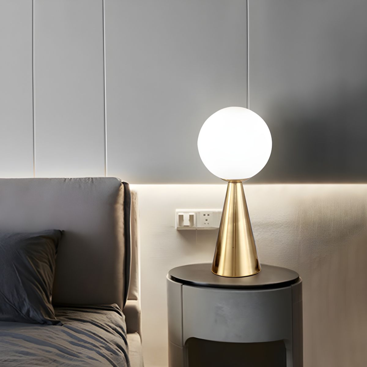 Glass Globe Table Lamp Postmodern Style | Velune