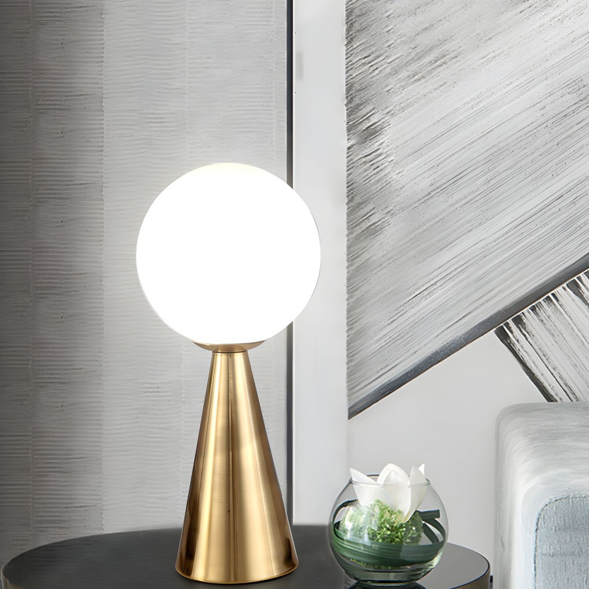 Glass Globe Table Lamp Postmodern Style | Velune