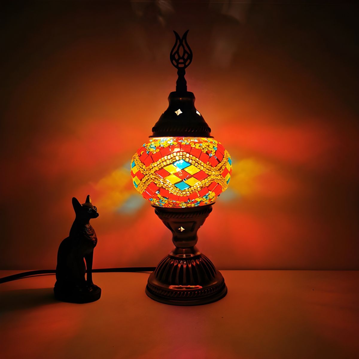 Glass Mosaic Oriental Table Lamp | Luvanor