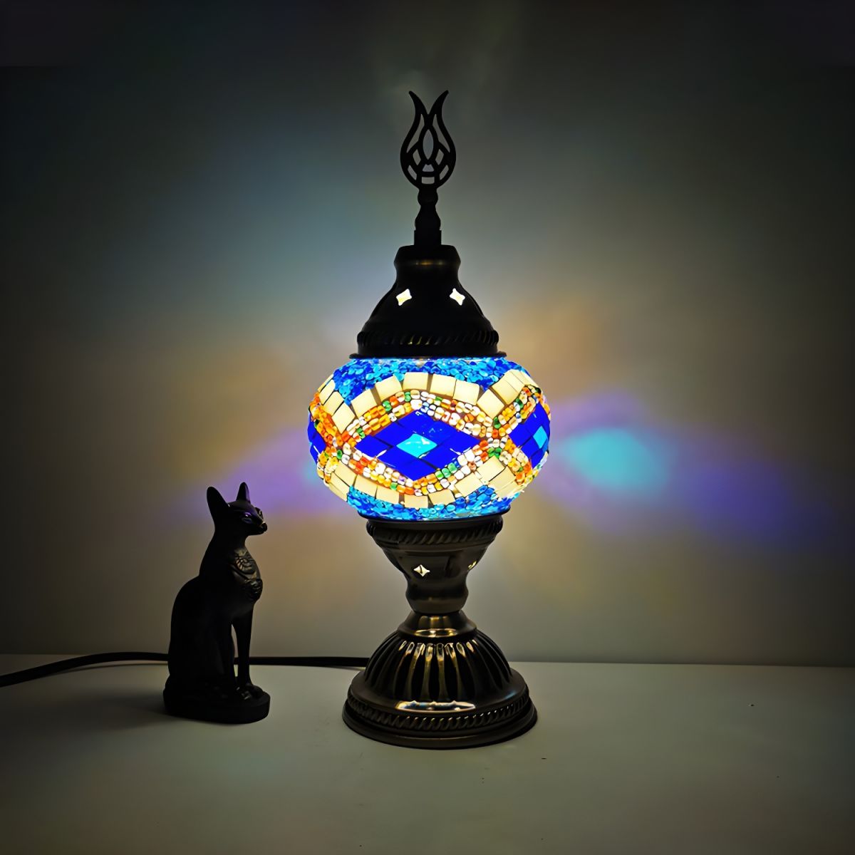 Glass Mosaic Oriental Table Lamp | Luvanor