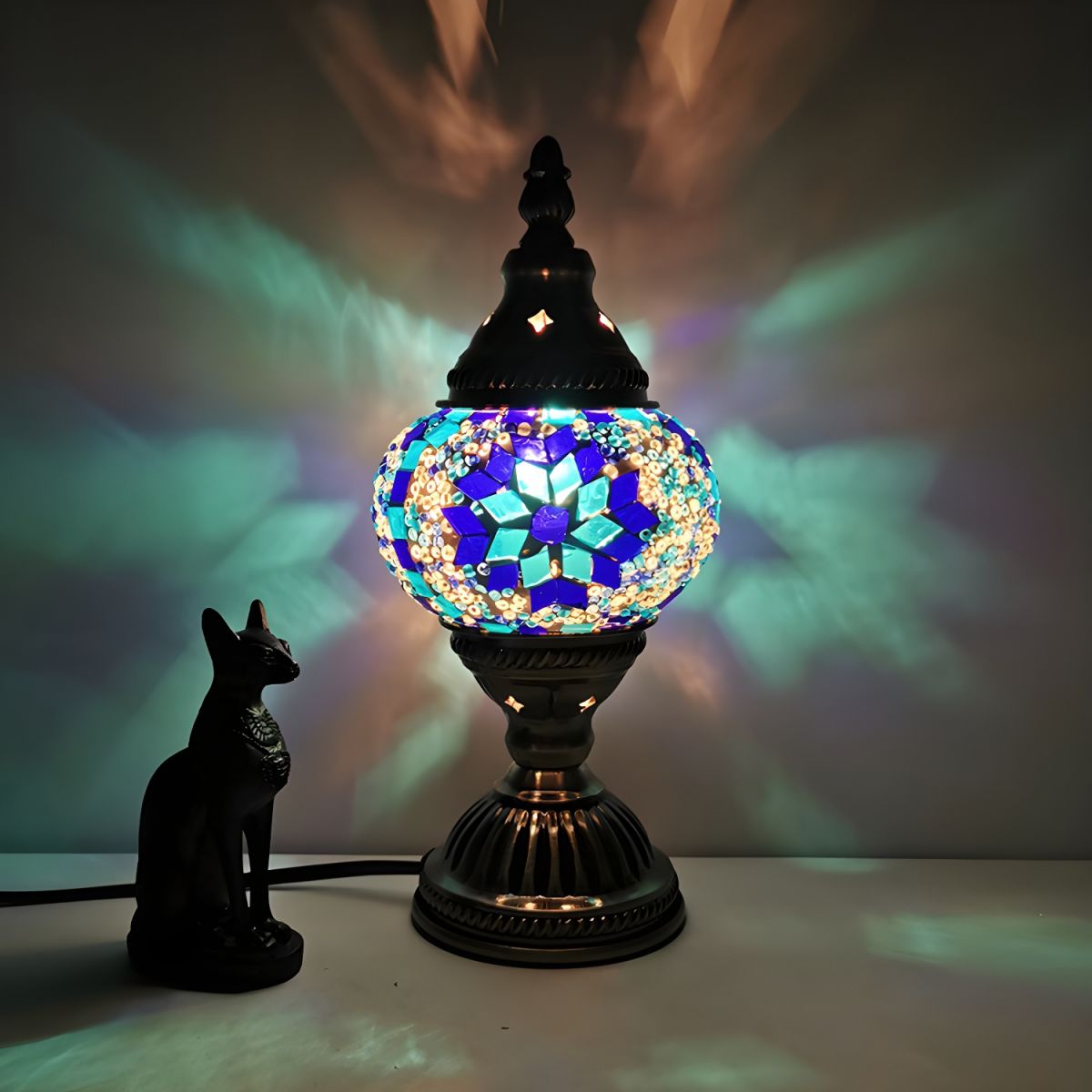 Glass Mosaic Oriental Table Lamp | Luvanor