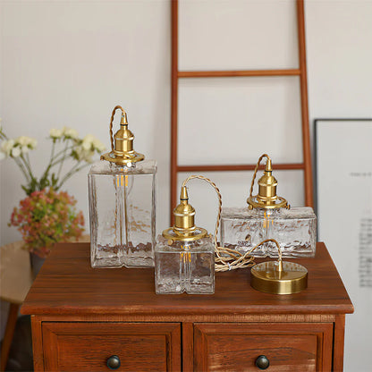 Glass Pendant Light with Brass Swag Design | Sorina