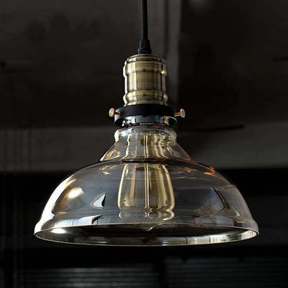 Glass Shade Pendant Light with Brass Socket Vintage | Belvora