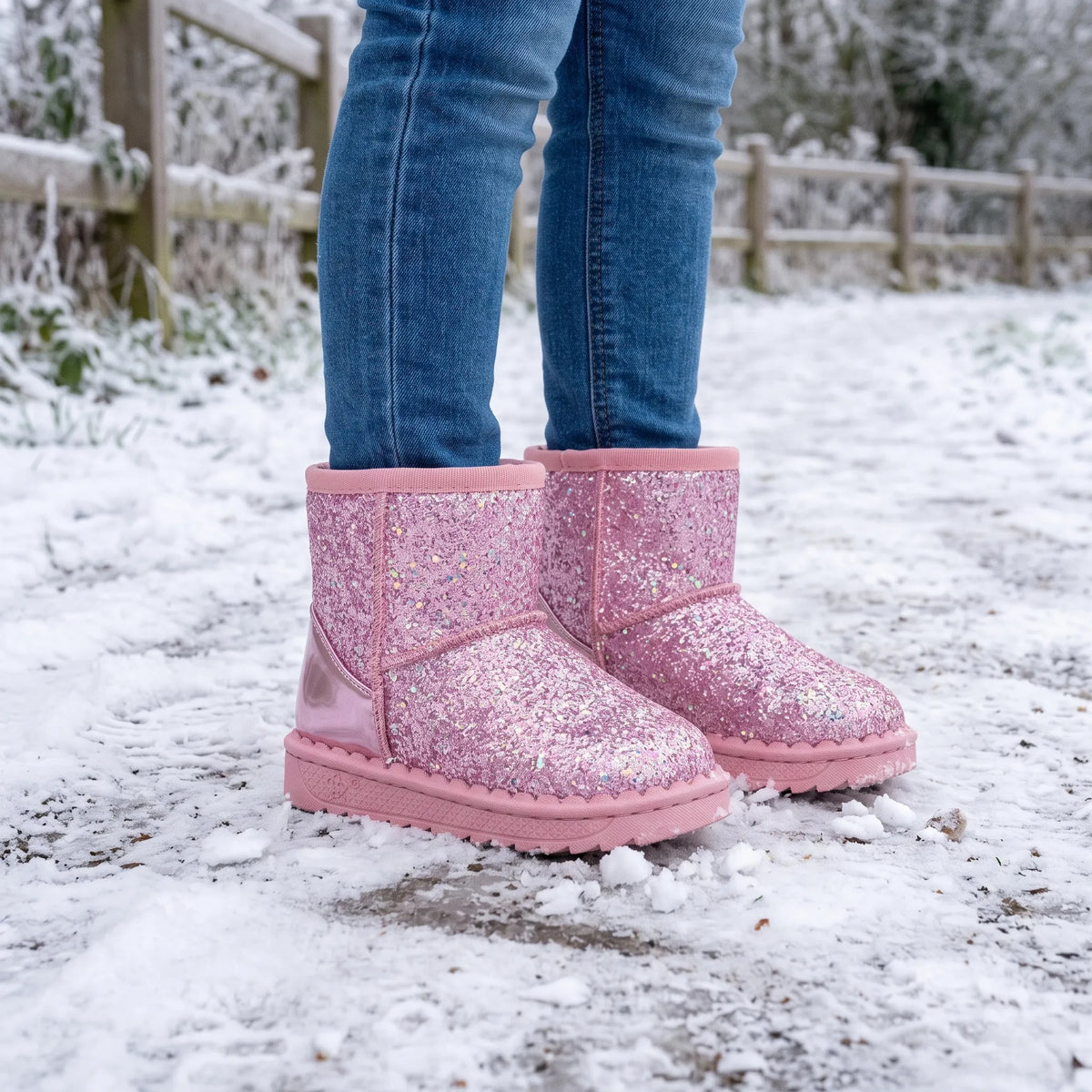 Glitter Ankle Snow Boots