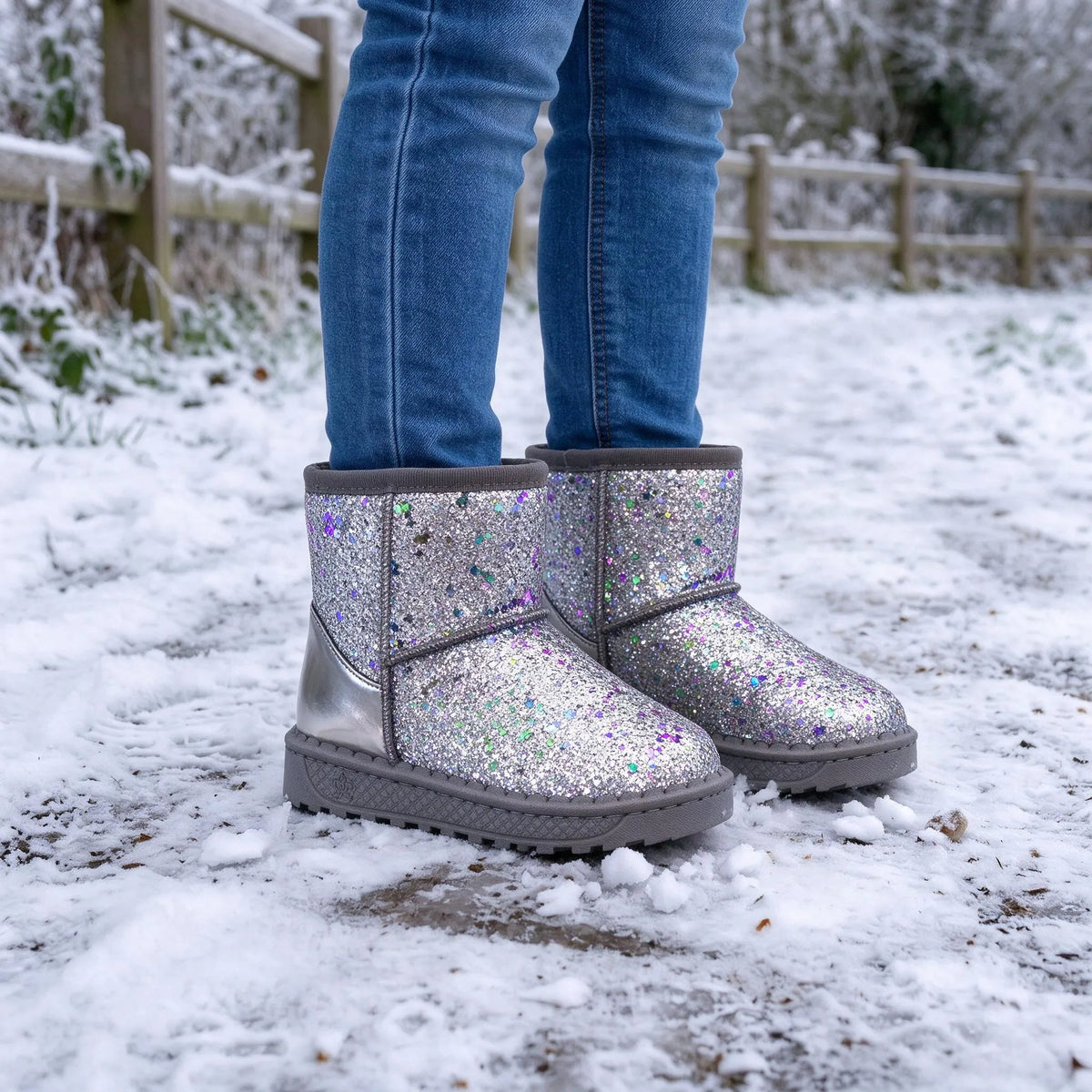 Glitter Ankle Snow Boots