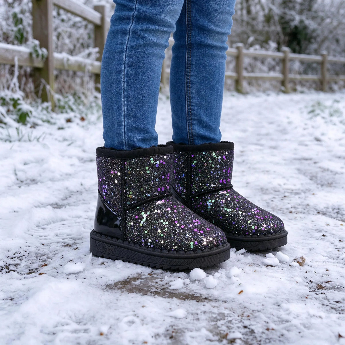 Glitter Ankle Snow Boots