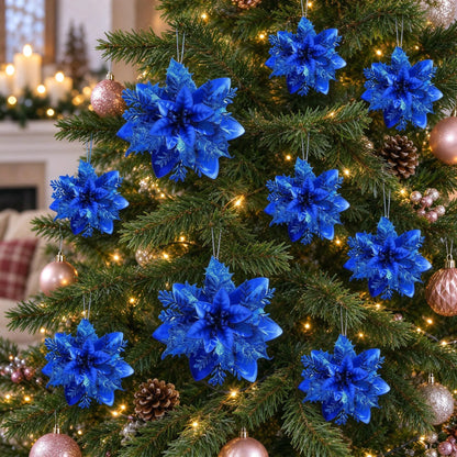Glitter Christmas Tree Flower Ornaments
