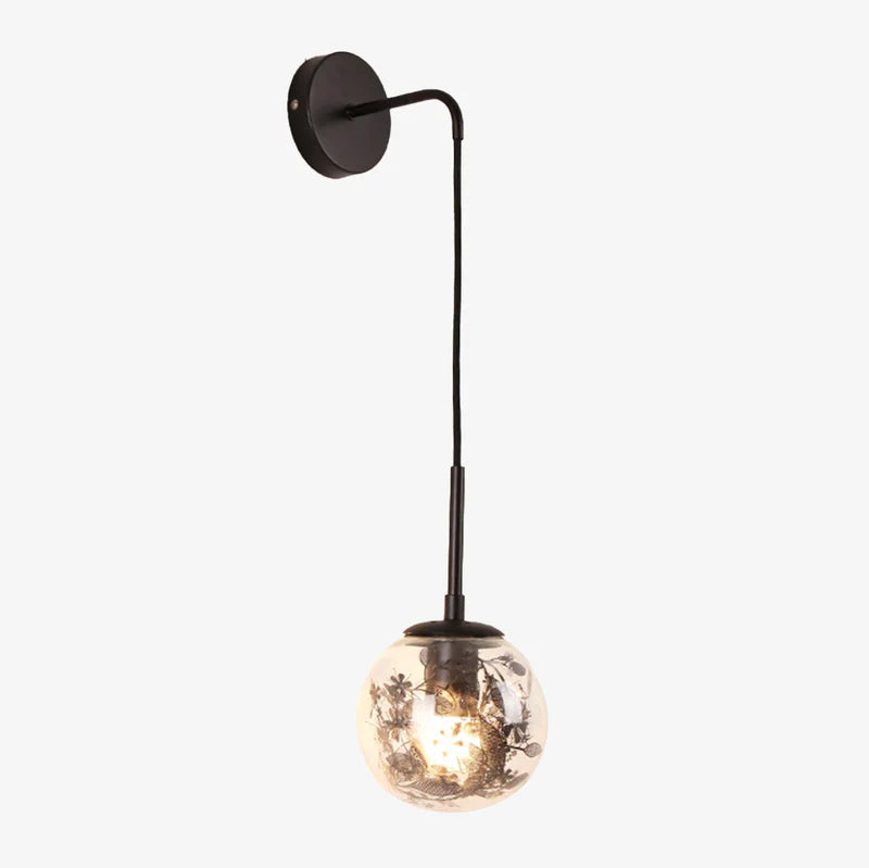 Gold Leaf Glass Sphere Wall Light Modern Style | Orbelle