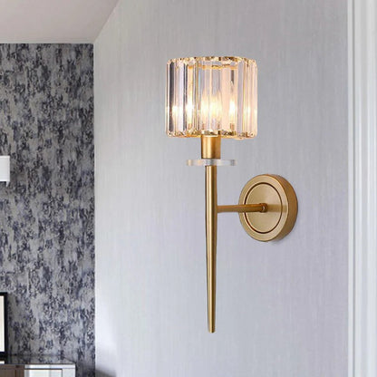 Gold Wall Light Crystal Shade Modern Interior | Lumerva