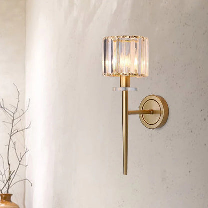 Gold Wall Light Crystal Shade Modern Interior | Lumerva