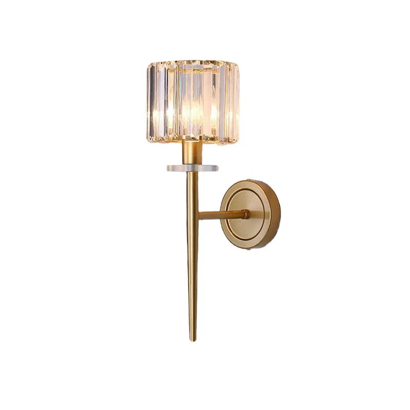 Gold Wall Light Crystal Shade Modern Interior | Lumerva