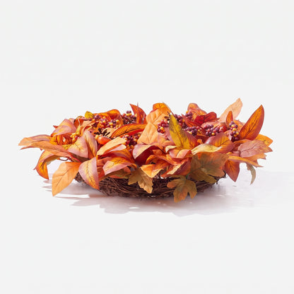 Halloween Fall Wreath Autumn Leaves Front Door Pumpkin Decoration