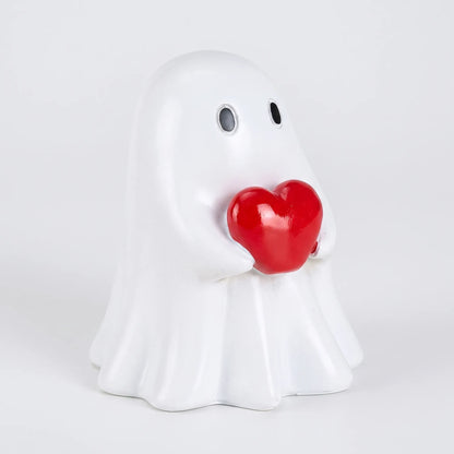 Halloween Ghost Figurine With Red Heart Decoration