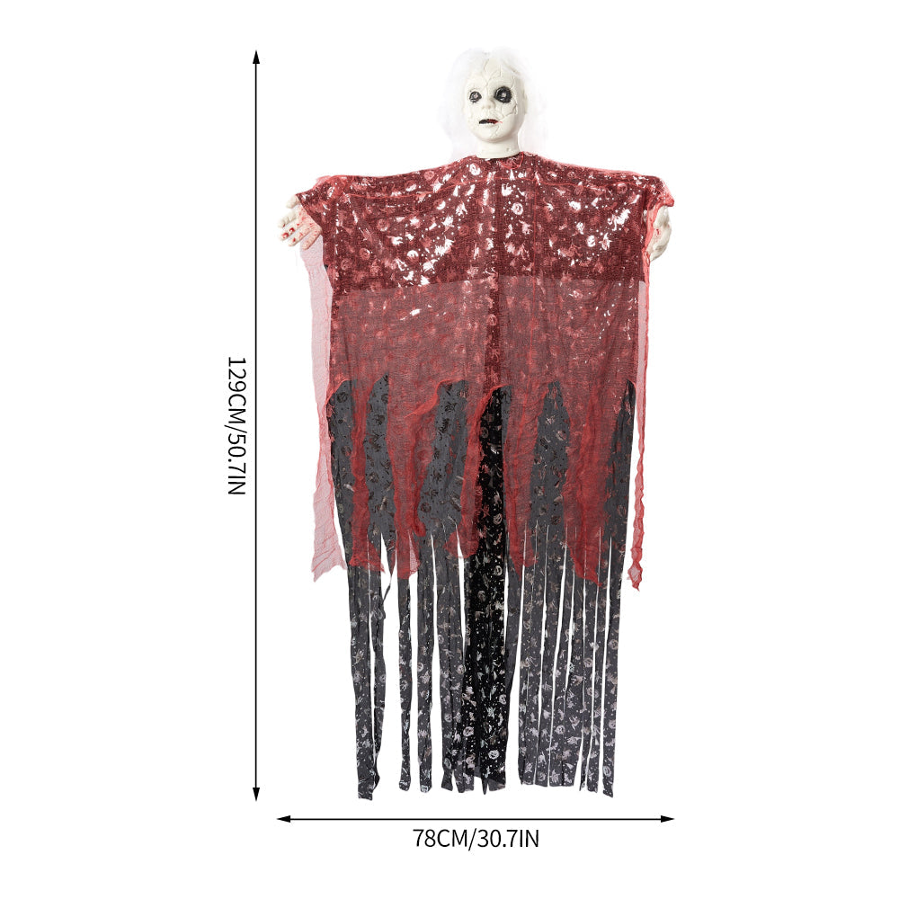 Halloween Hanging Ghost Decoration Scary Outdoor Porch with Light Up Eyes