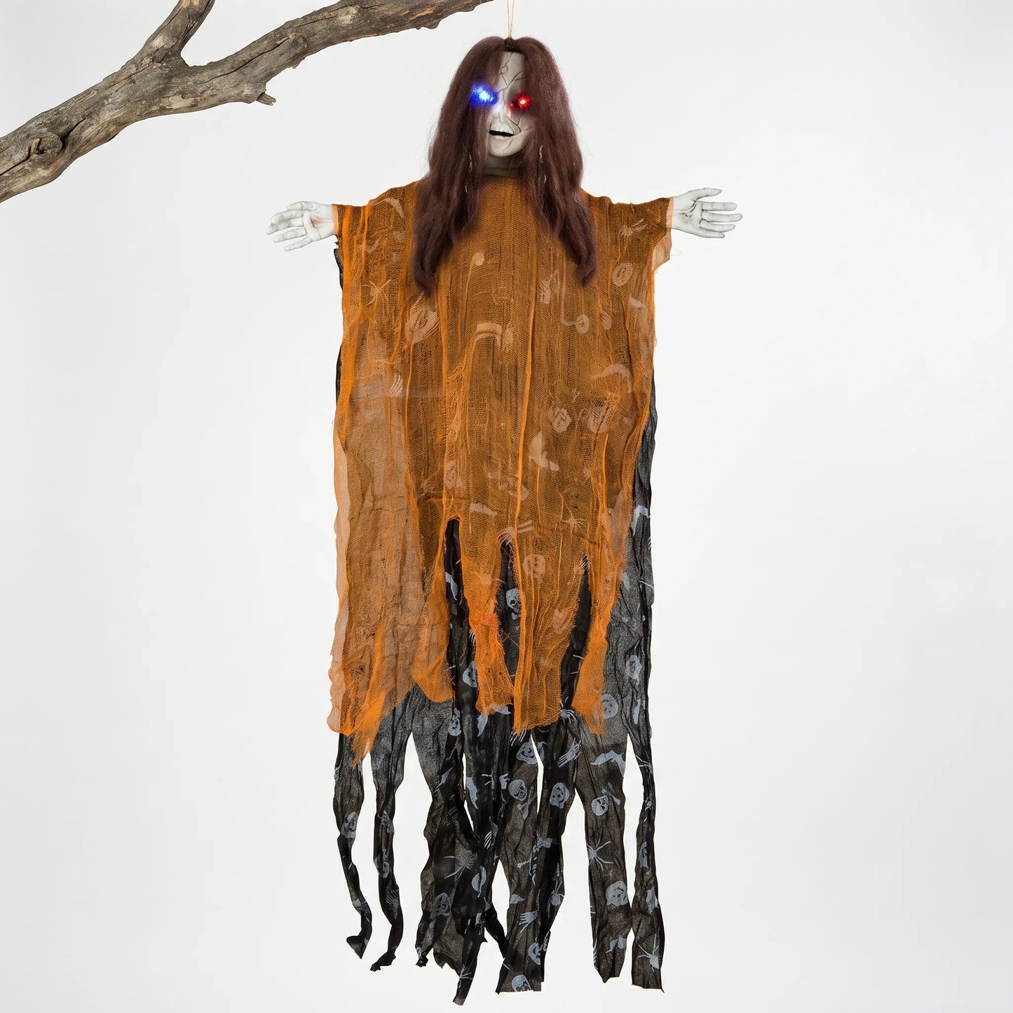 Halloween Hanging Ghost Scary Outdoor Decoration with Light Up Eyes