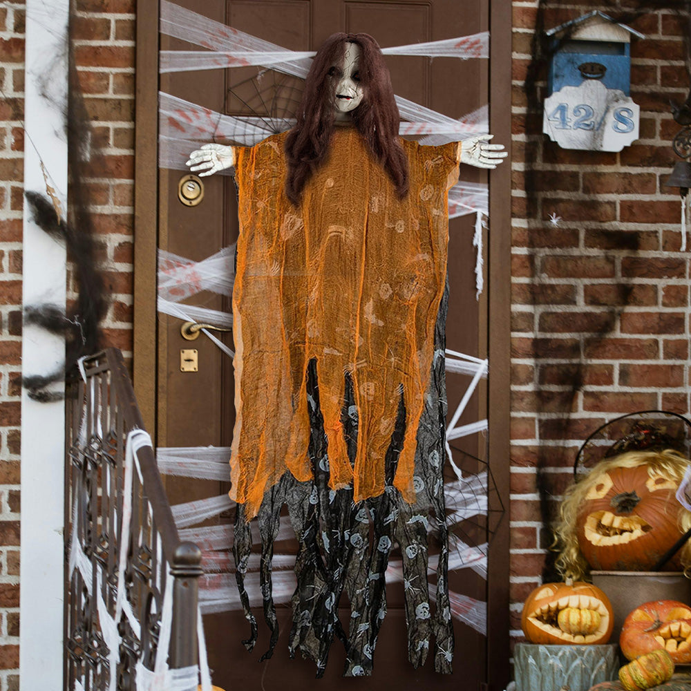 Halloween Hanging Ghost Scary Outdoor Decoration with Light Up Eyes