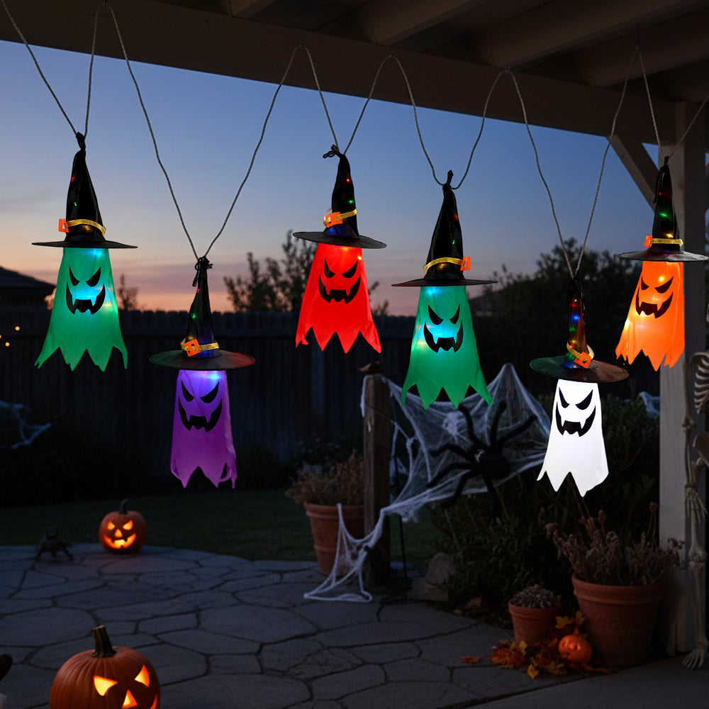 Halloween Hanging Ghost Witch Light Up Outdoor Decoration