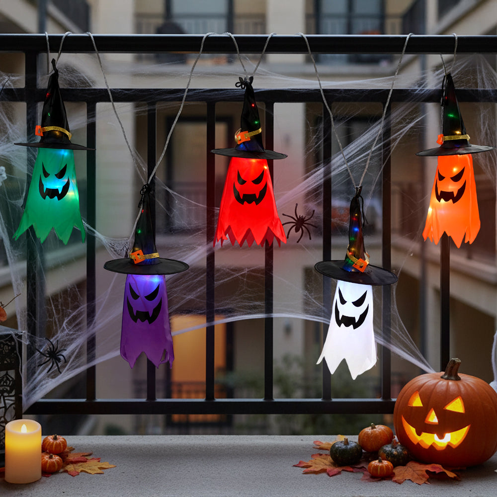 Halloween Hanging Ghost Witch Light Up Outdoor Decoration