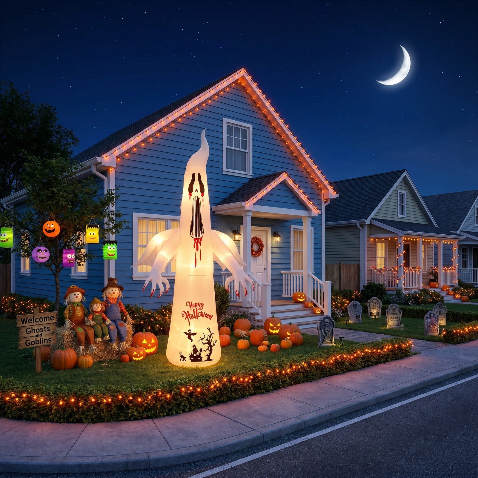 Halloween Inflatable Ghost Giant Light Up Outdoor Yard Decoration 10 FT