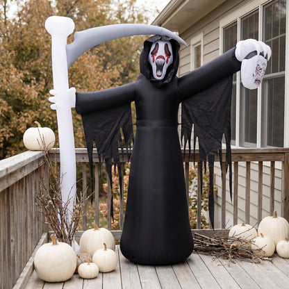 Halloween Inflatable Grim Reaper Scary Outdoor Yard Decoration with LED