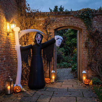 Halloween Inflatable Grim Reaper Scary Outdoor Yard Decoration with LED