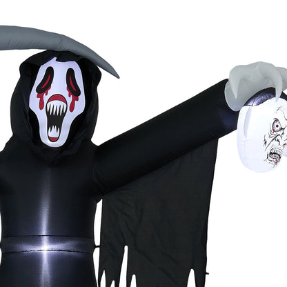 Halloween Inflatable Grim Reaper Scary Outdoor Yard Decoration with LED