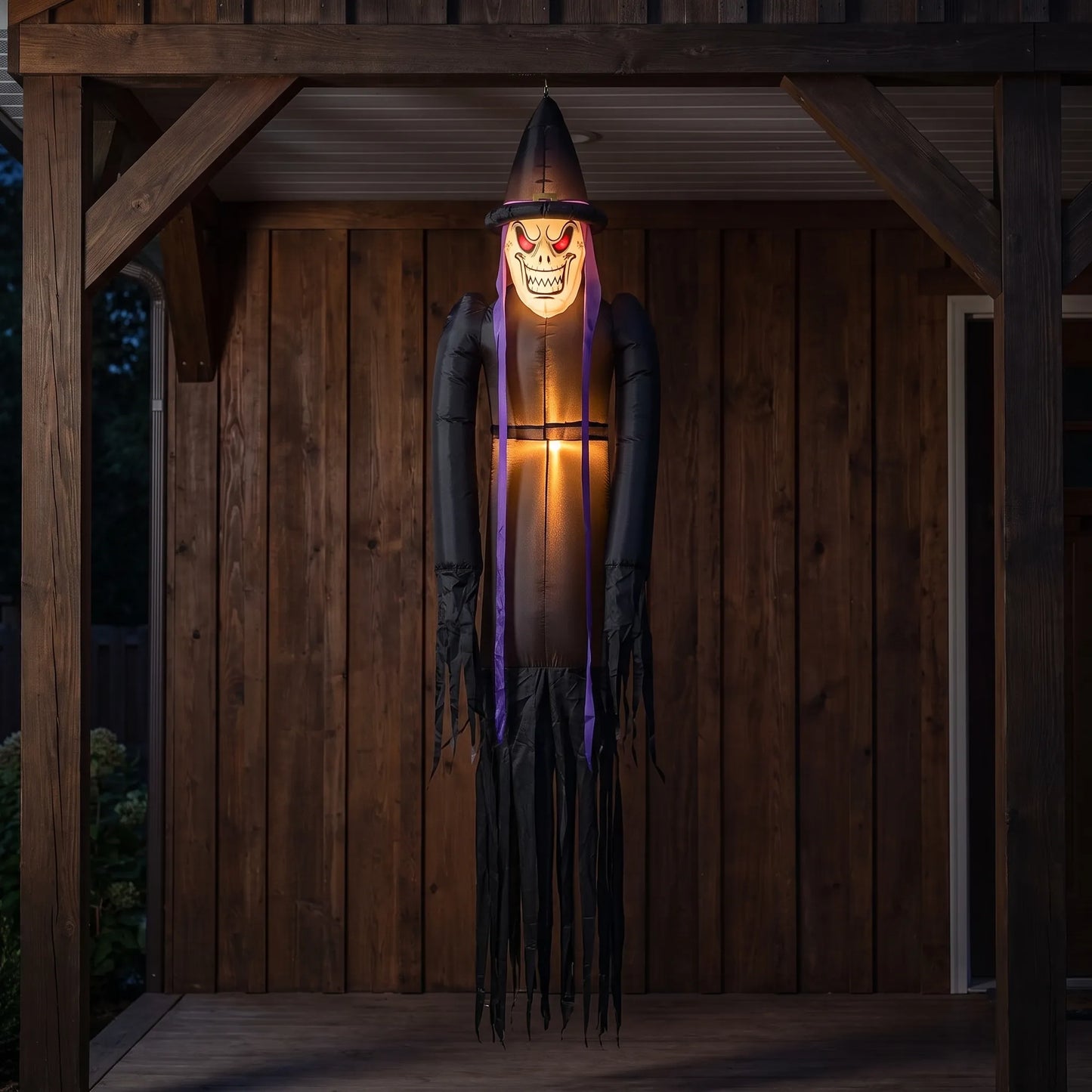 Halloween Inflatable Hanging Witch Light Up Outdoor Decoration