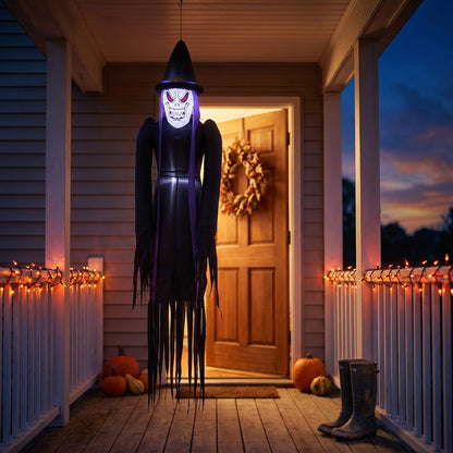 Halloween Inflatable Hanging Witch Light Up Outdoor Decoration