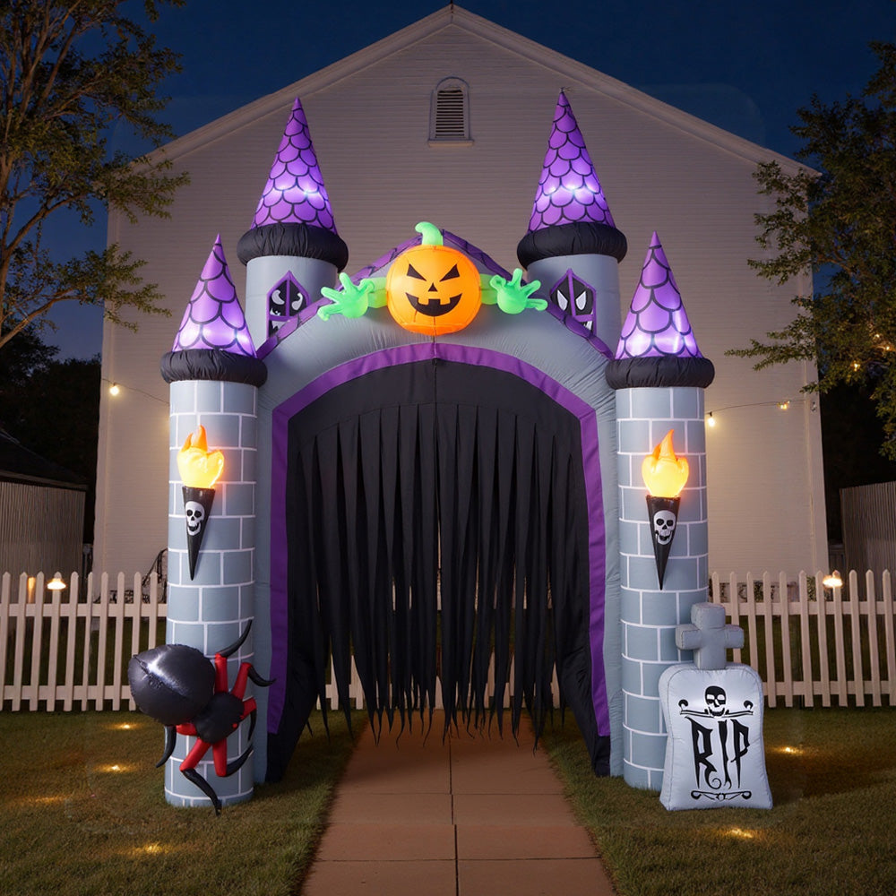 Halloween Inflatable Haunted House Walk Through Outdoor Yard Decoration