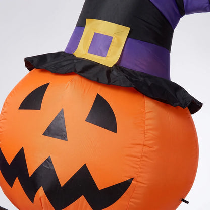 Halloween Inflatable Pumpkin Skeleton Outdoor Yard Decoration with LED