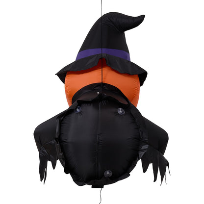 Halloween Inflatable Pumpkin Witch Outdoor Decoration with LED Lights