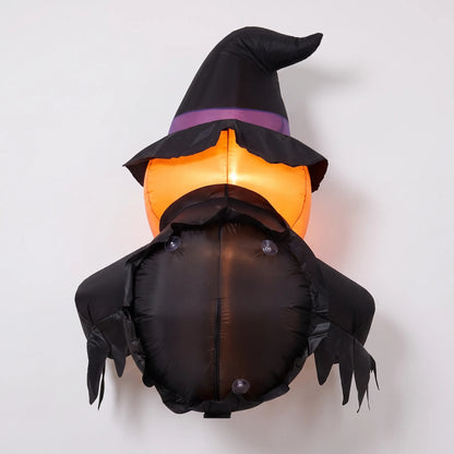 Halloween Inflatable Pumpkin Witch Outdoor Decoration with LED Lights