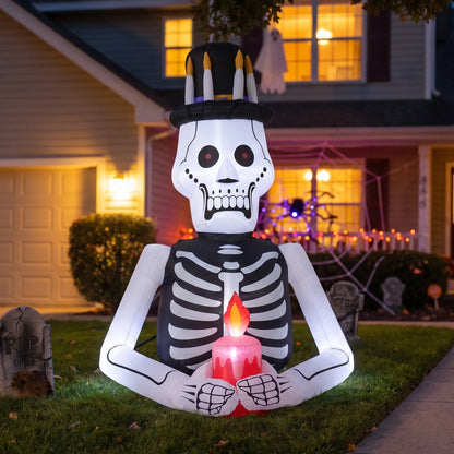 Halloween Inflatable Skeleton Light Up Outdoor Yard Decoration