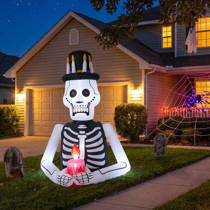 Halloween Inflatable Skeleton Light Up Outdoor Yard Decoration