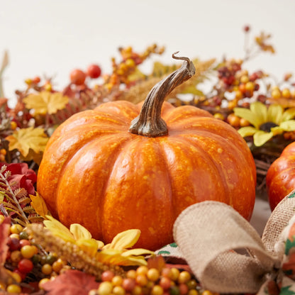 Halloween Pumpkin Wreath Fall Autumn Leaves Front Door Decoration
