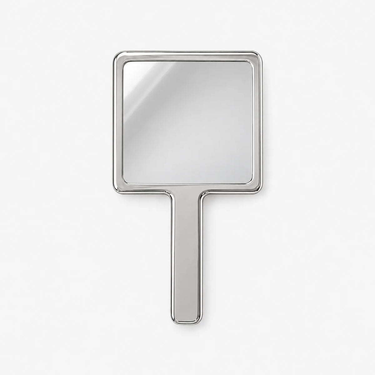 Handheld Vanity Mirror with Textured Metal Design