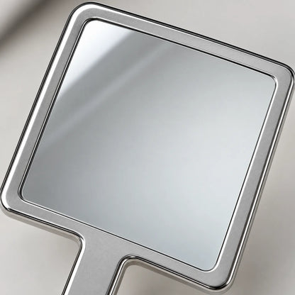 Handheld Vanity Mirror with Textured Metal Design