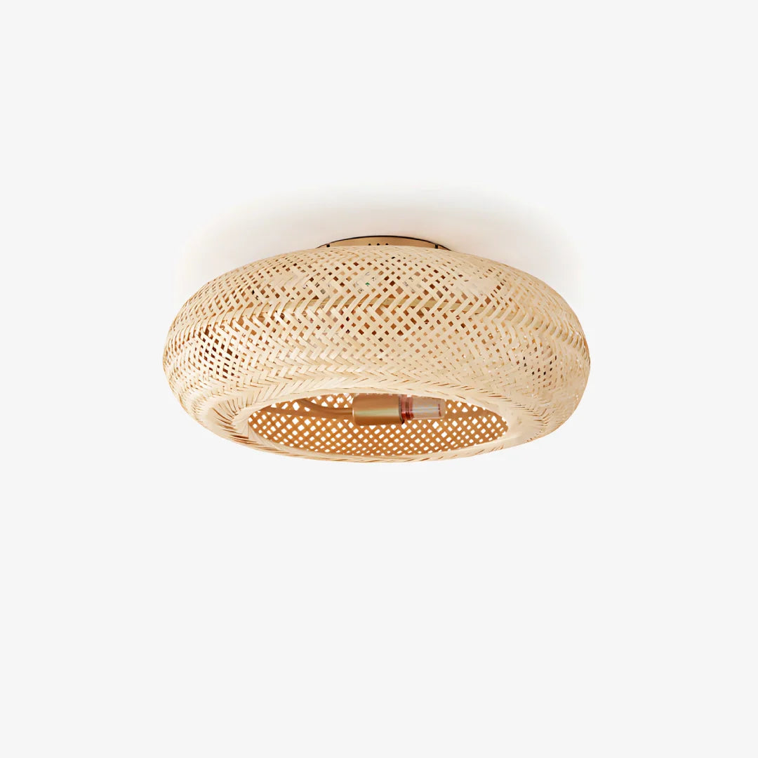 Handwoven Bamboo Ceiling Light Fan Scandinavian Style | Solires