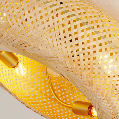 Handwoven Bamboo Ceiling Light Fan Scandinavian Style | Solires