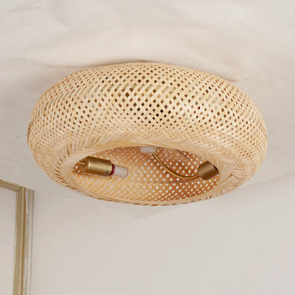 Handwoven Bamboo Ceiling Light Fan Scandinavian Style | Solires