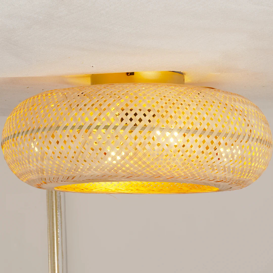 Handwoven Bamboo Ceiling Light Fan Scandinavian Style | Solires