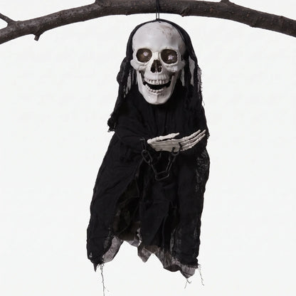 Hanging Skeleton Halloween Decoration with Glowing Eyes