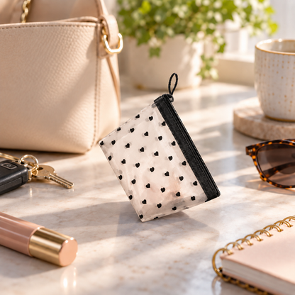 Heart Pattern Cosmetic Organizer Bag
