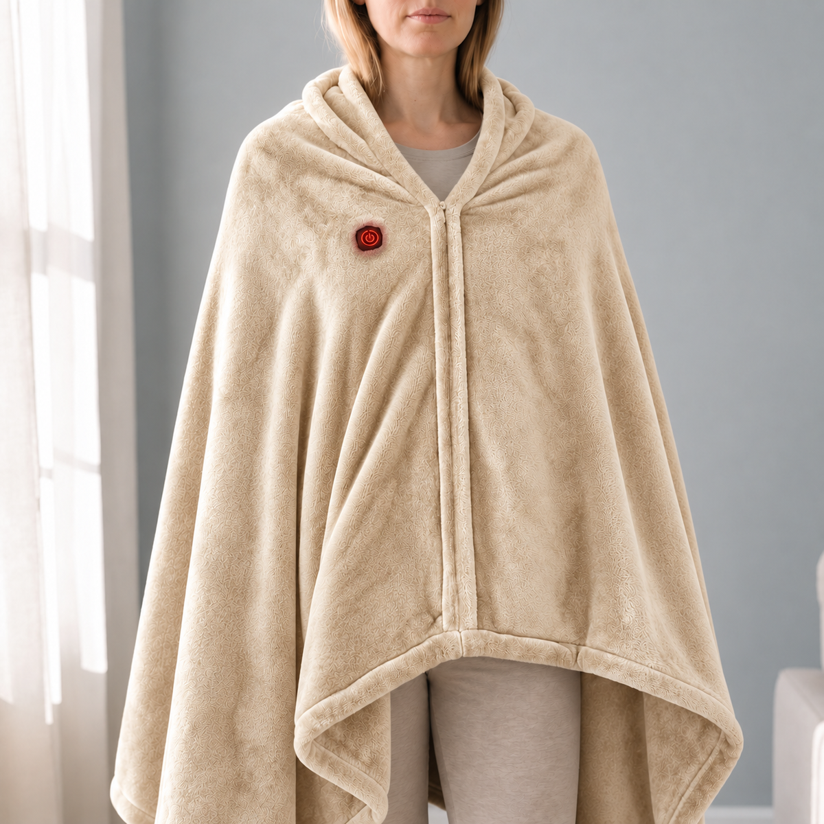 Heated Blanket Wearable USB Shawl with 3 Heat Settings