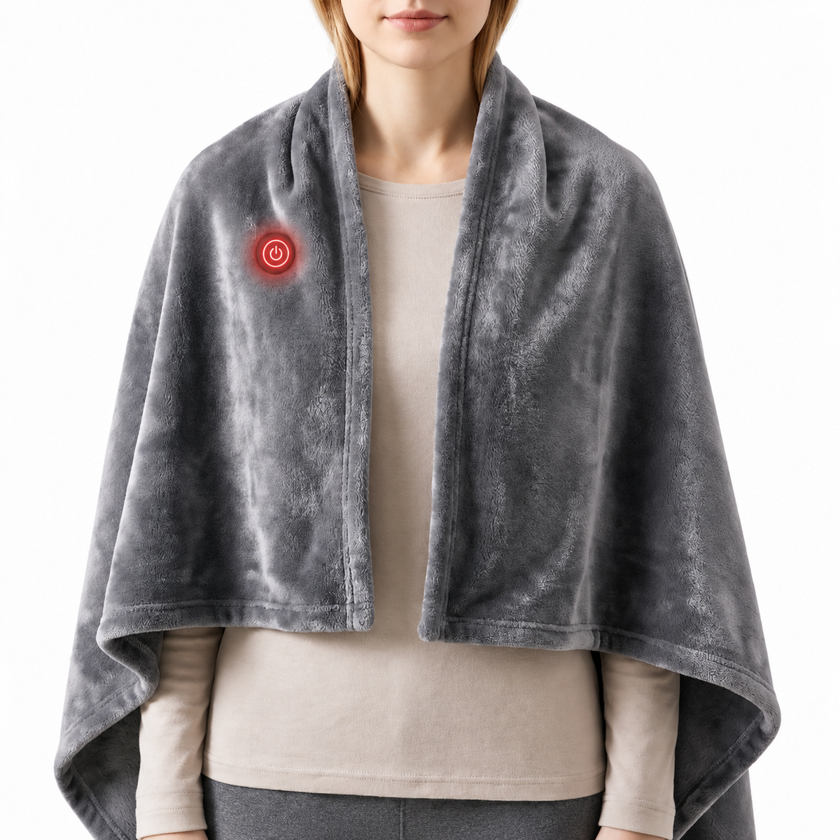 Heated Blanket Wearable USB Shawl with 3 Heat Settings