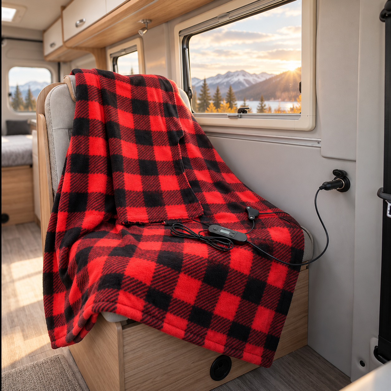 Heated Blanket for Car with 12V Power and Temperature Control