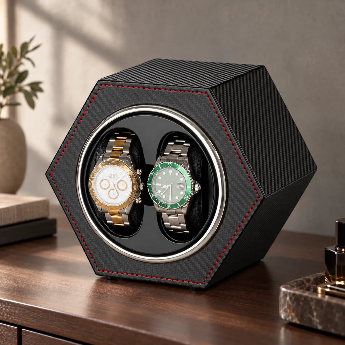 Hexagonal Automatic Watch Winder Box