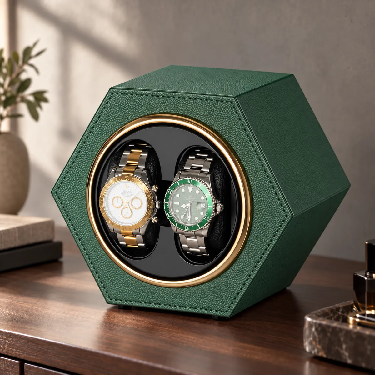 Hexagonal Automatic Watch Winder Box