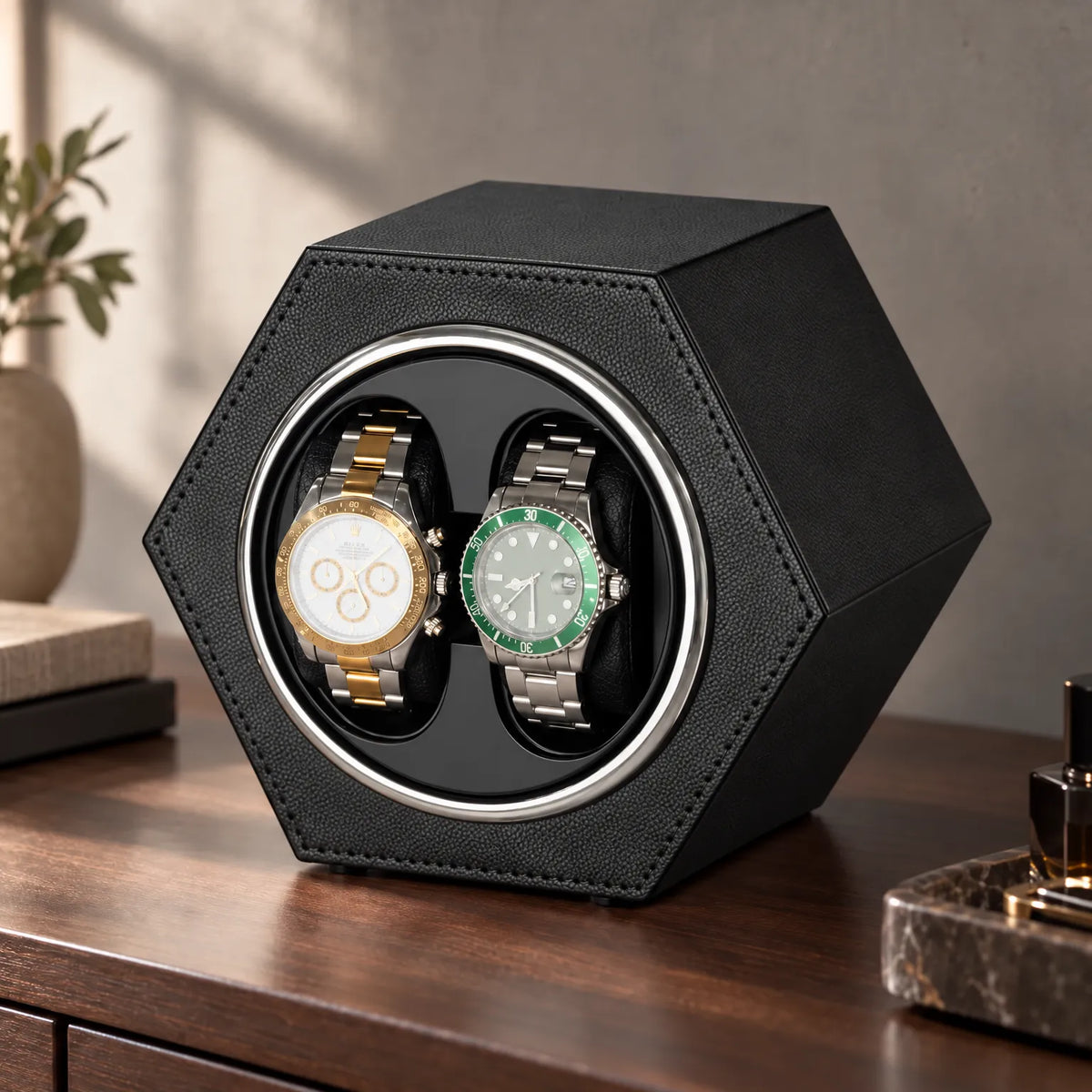 Hexagonal Automatic Watch Winder Box
