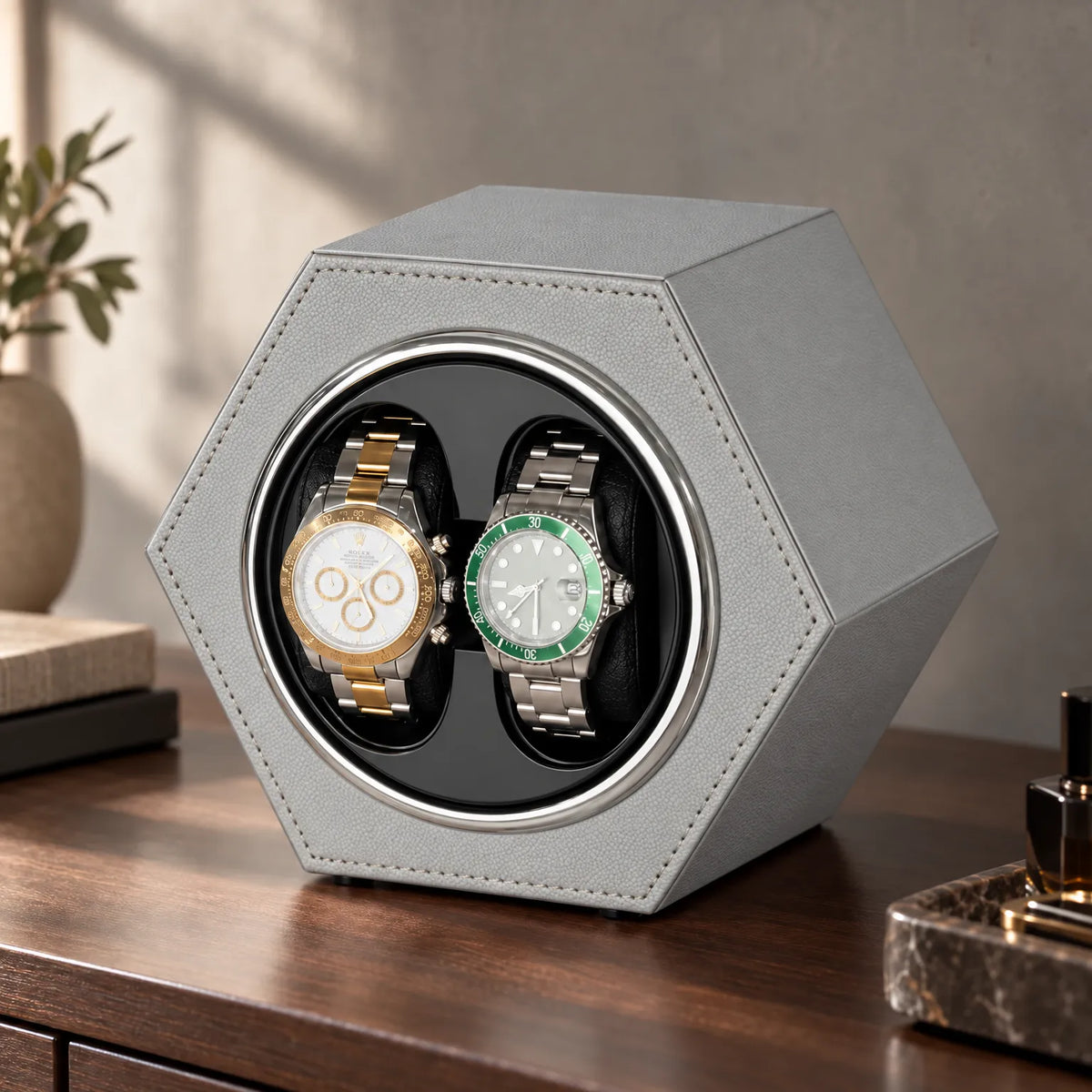 Hexagonal Automatic Watch Winder Box